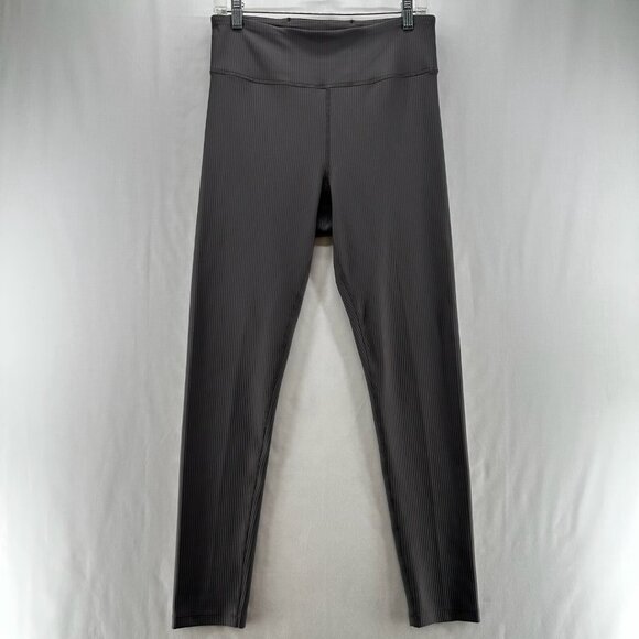 FLX Pants - FLX Leggings Womens Sz L Ribbed Stretch High Waist Compression Workout Gray
